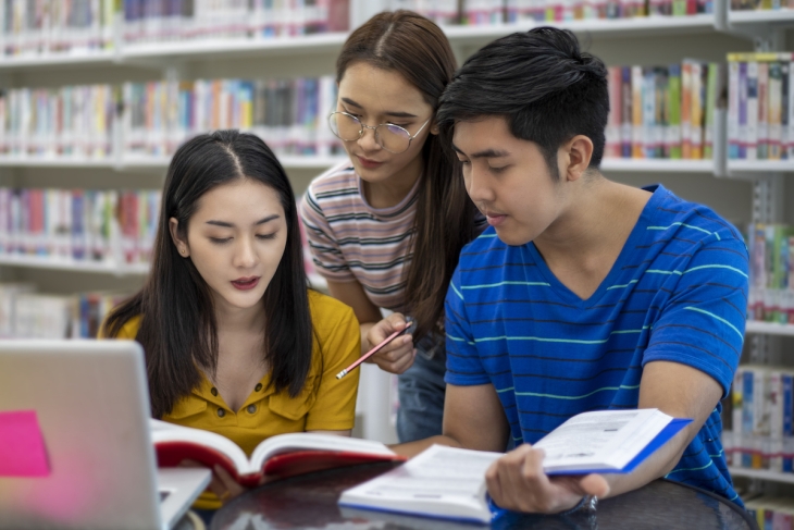 Students studying